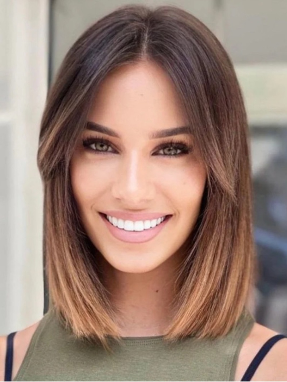 Never Worn Uncut Lace NWT 100% Human Hair Ainsley Ombre Bob Wig W/ Curtain Bang